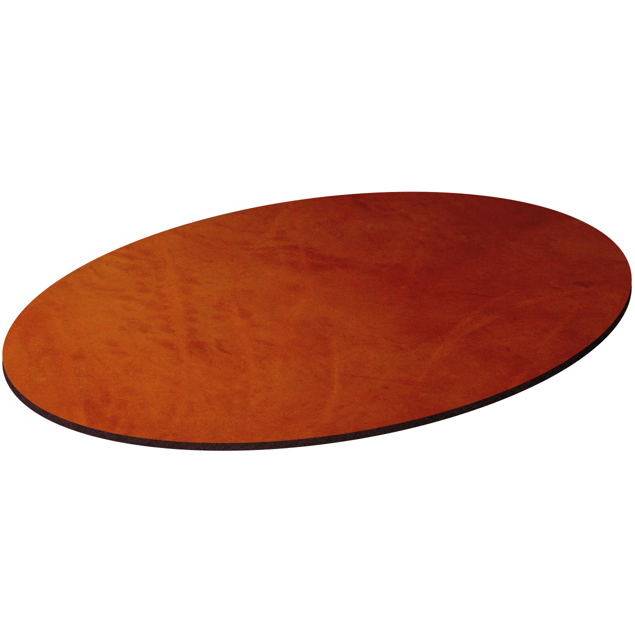 Braun Oval Ledermousepad