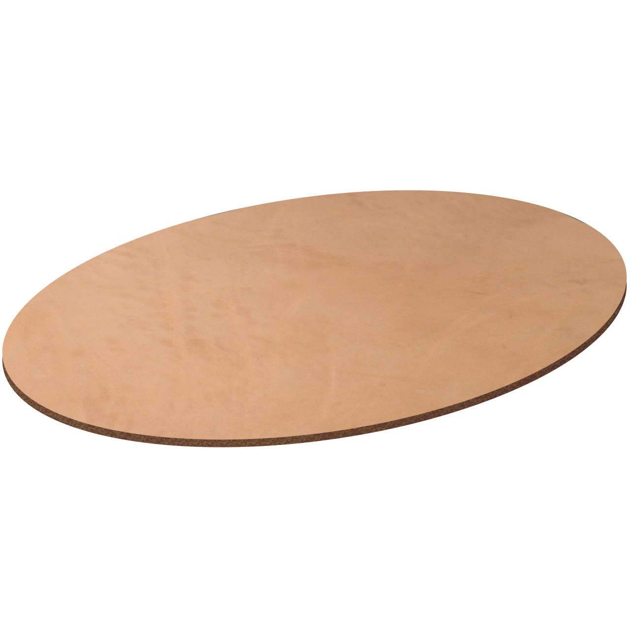 Natur Oval Ledermousepad